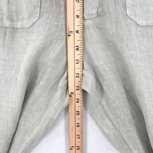 ZARA Linen Wide Leg Pants Womens Small Light Gray High Rise Beach Lounge NEW - Picture 12 of 13