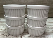 Lot of 6 Dowan Ramekins Oven Safe Creme Brulee, Souffle, Porcelain Custard