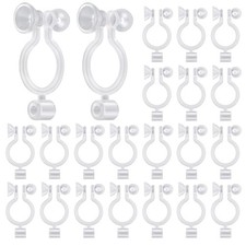 50Pcs Resin Invisible Clip-On Earring Converters Components Clear Plastic Earrin