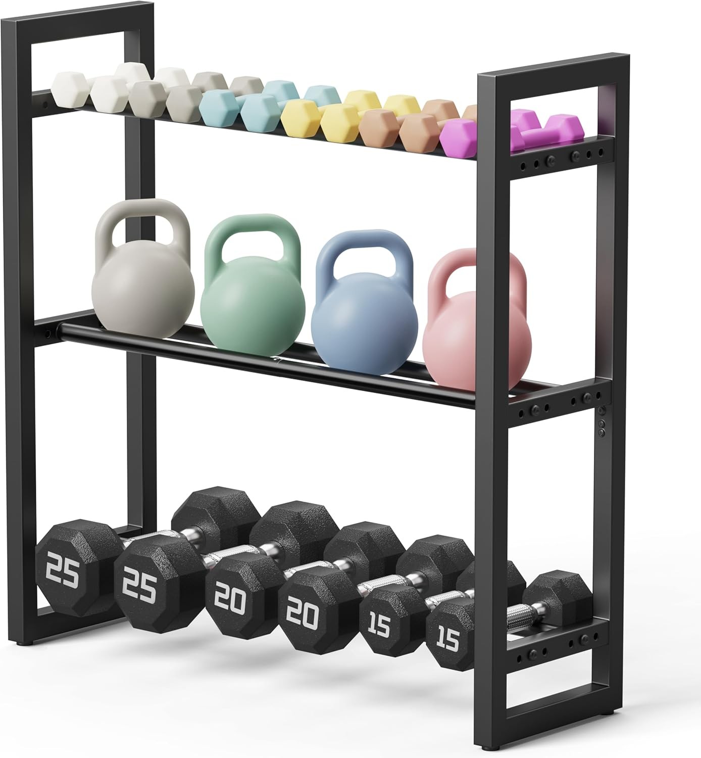 360 lb Capacity, 3 Tier Dumbbell Rack, Weight Rack for Home Gym