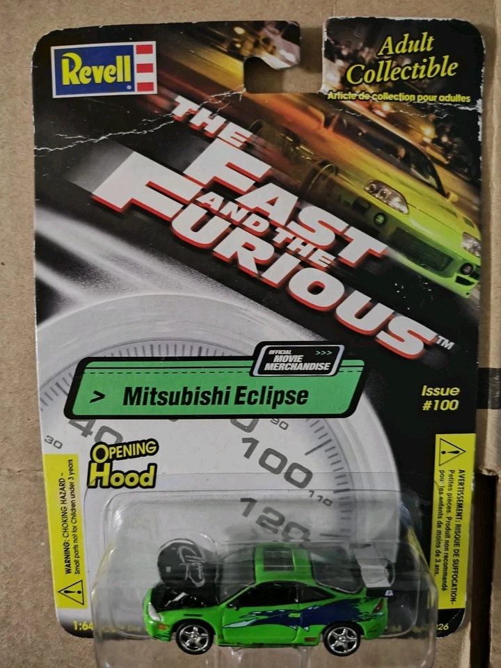 Revell Die Cast Mitsubishi Eclipse The Fast and the Furious Issue #100 Green - Image 2 of 4