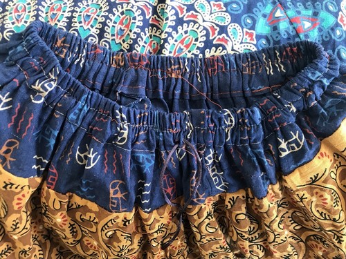Vintage Indian Cotton Patchwork Cotton End of Day Skirt | 70s | S M L - Picture 7 of 8