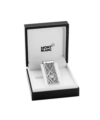 MONTBLANC 114709 STEEL LAQUER SPIDER & WEB MONEY CLIP NEW BOX GERMANY