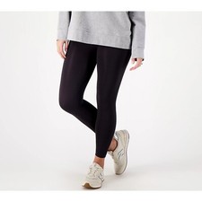 AnyBody Intimates Jacquard Panel Leggings Womens Medium Black Nylon Spandex NEW