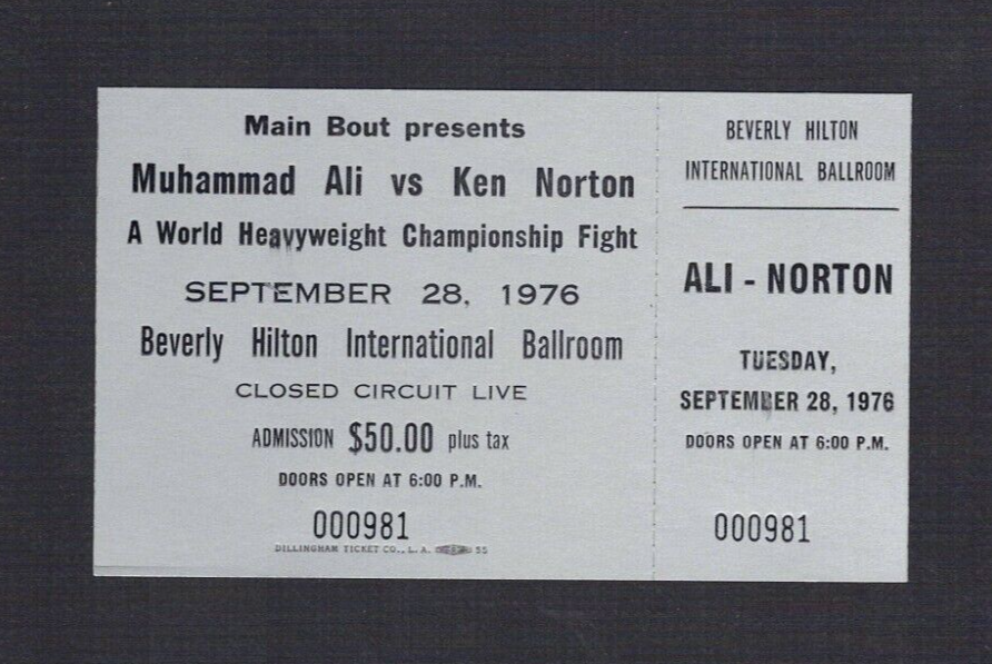 1976 MUHAMMAD ALI vs KEN NORTON full RINGSIDE boxing ticket CASSIUS CLAY boxer eBay