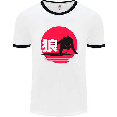 Japanese Wolf Japan Mens Ringer T-Shirt