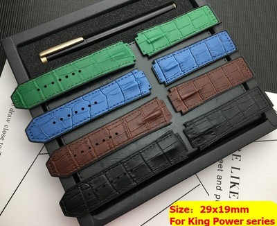 29*19mm Leather Watch Band Strap For Hublot King Power Series + Tools