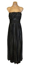 Speechless Black Pleated Rhinestone Strapless 90s Look Prom Dress size 5