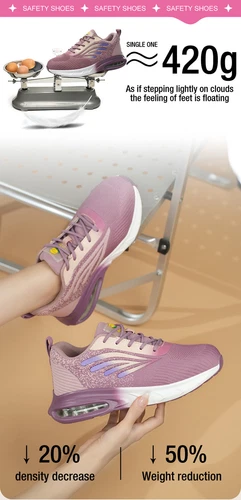 Damen Stahlkappe Sicherheitsschuhe Leichte Schutzschuhe S3 Sneaker Arbeitsschuhe - Bild 10 von 33