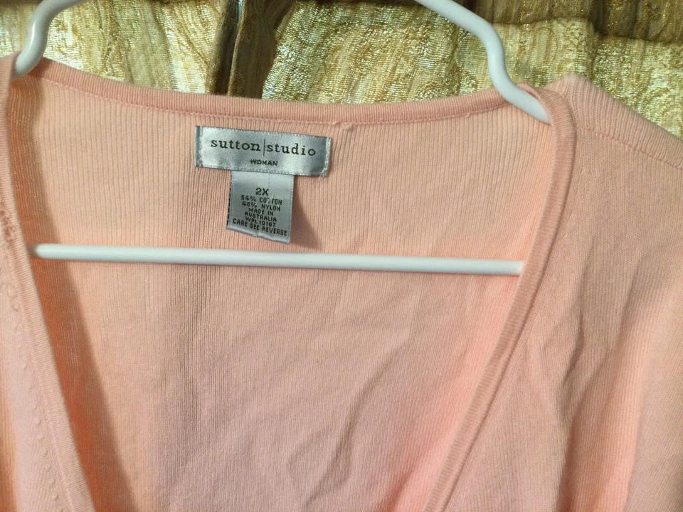Top de punto rosa Sutton Studio talla grande 2x Foto 2 de 3