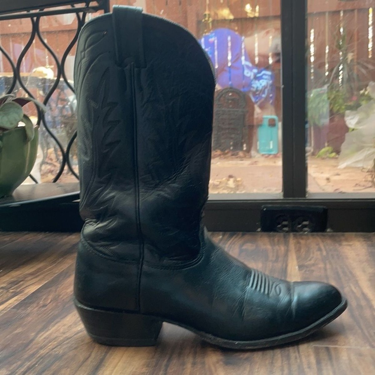 Nocona Mens Narrow Black Leather Western Cowboy Boot Size US 11 B Men main image 2
