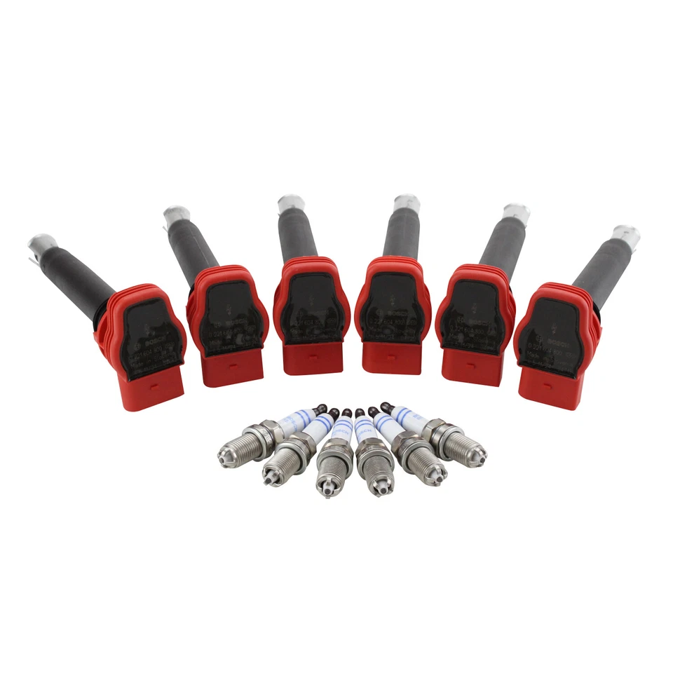 Bosch 6 Ignition Coils & 6 Nickel Spark Plugs Kit For Audi A4 A6 Quattro 3.2 Gas - Image 2 of 4
