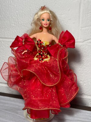 1993 Special Edition Barbie Doll Evening Gown Holiday Red Gold