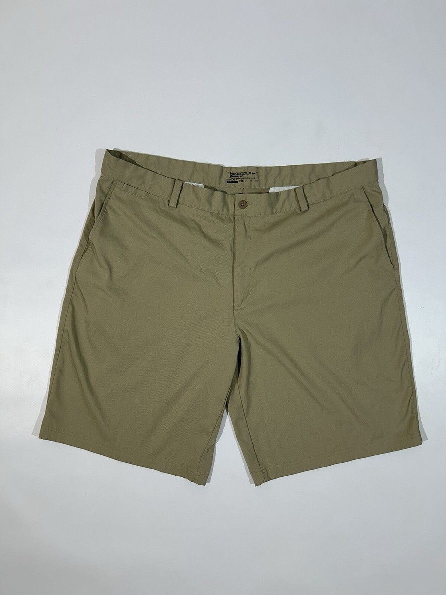 Nike Golf Shorts Vintage Beige Court Swoosh Logo Dri-Fit Size 42 XXL