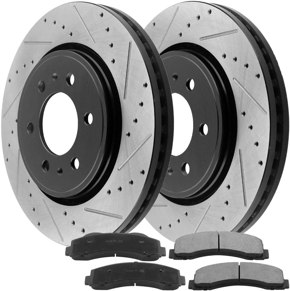 Front & Rear Brake Rotors + Ceramic Brake Pads for Ford F150 2010 2011
