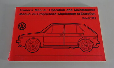 Owner's Manual / Mode d'emploi VW Golf 1 / I Rabbit USA / Canada from 01/1975