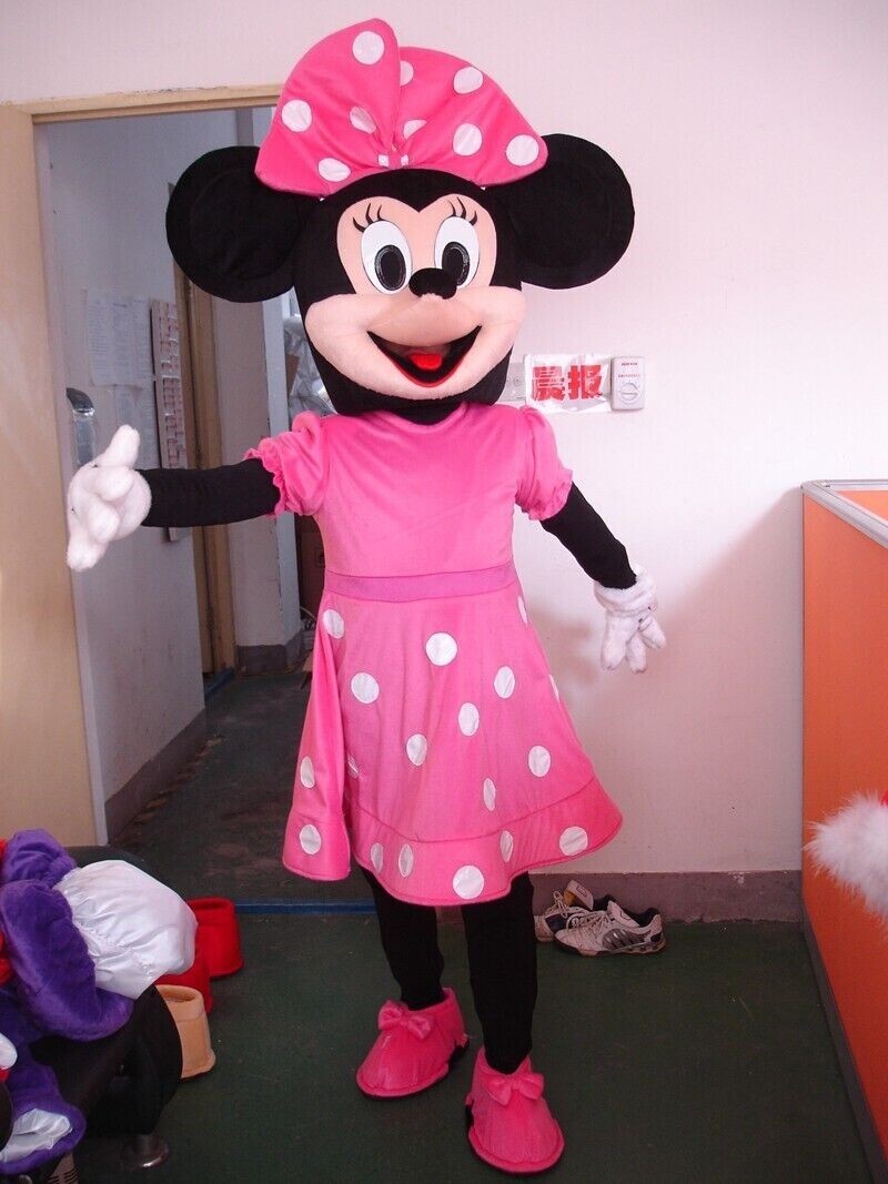 Pink Minnie Mascot Costume Role Playing Party Dress Set Adult Unisex Clothing