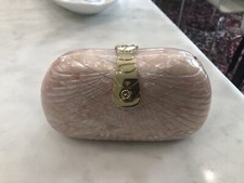 RARE Vtg Rodo Italy Boxclutch Seashell Bag Clamshell Clutch Shell Purse Dior
