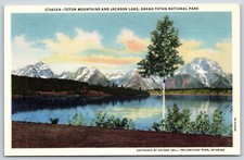 Postcard Teton Mountains And Jackson Lake, Grand Teton National Park, Unposted