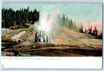 #ad c1905 Yellowstone National Park The Long Star Geyser Wyoming WY Tuck Postcard $9.72