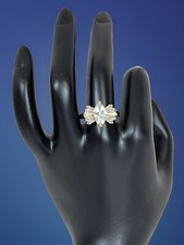 PAJ Cubic Zirconia Sterling Silver Gold Wash Ring Size 8