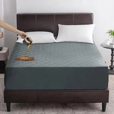 Breathable Waterproof Mattress Protector Quilted Mattress Pad Cover Deep Fitted