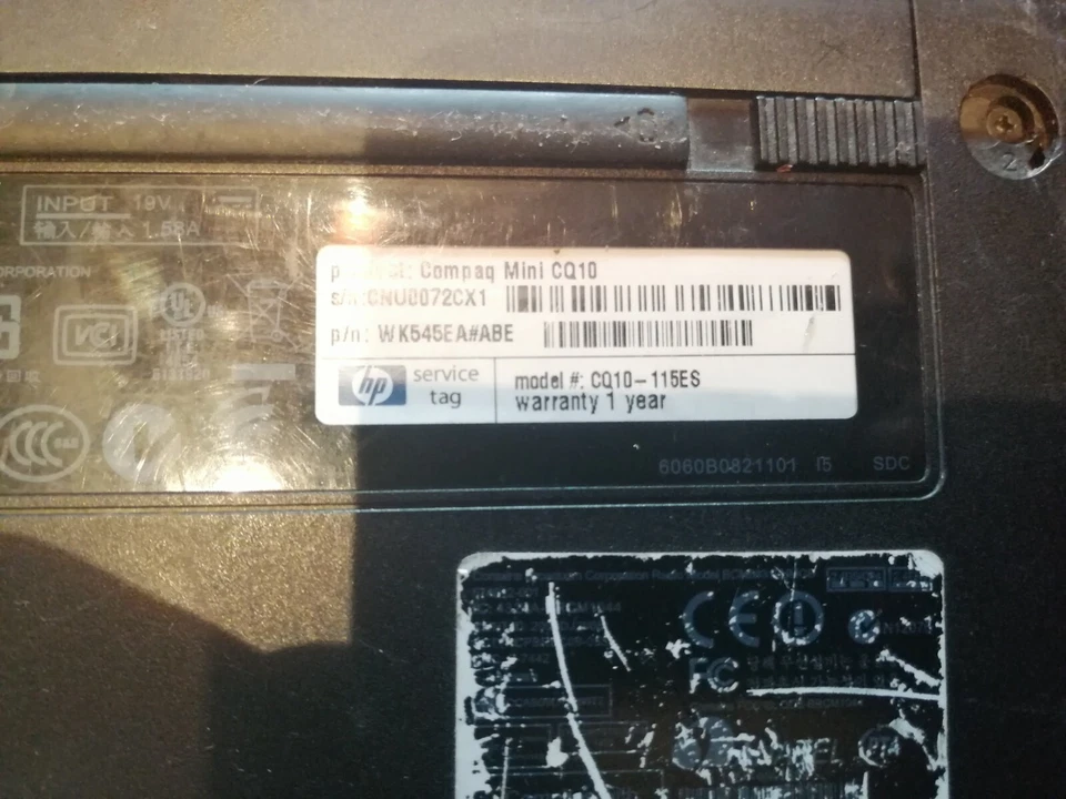 Hp Cq10 Webcam,Wifi,Pant Estallada,Averiado,Para Piezas nº6 - Imagen 4 de 4