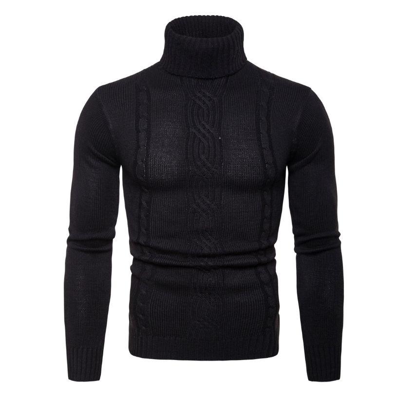 Mens Warm Knitted Sweater Thick Turtle Neck Pullover Jumper Knitwear ...