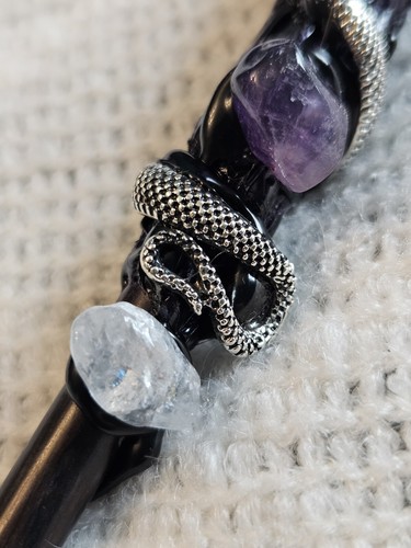 Handcrafted Amethyst Crystal Magic Wand Cosplay Natural Handmade Stone Scepter - Picture 3 of 9