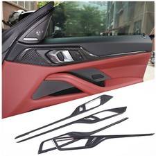 Tapicería de panel de puerta interior de fibra de carbono real para BMW Serie 4 G26 430i 440i 22-24
