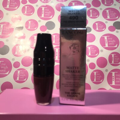 LANCOME MATTE SHAKER #490 THE GRAPE ESCAPE LIQUID LIPSTICK SECOND SKIN NIB *RARE