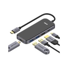 QGeeM USB C Hub 5 in 1 Multi-Port Digital AV Adapter 4K HDMI, 100W Power Deli...