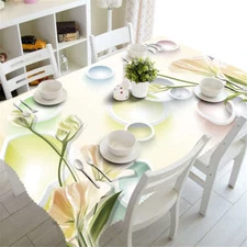Elegant Flowers 3D Tablecloth Table cover Cloth Rectangle Wedding Party Banquet