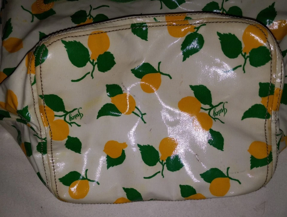 Bolso de Mano Juicy Couture RARO Vintage Limones Recubierto de Vinilo GRANDE Patente Amarilla Foto 4 de 4