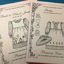 Primrose Lane 18” Doll Dress Patterns- Set Of 2