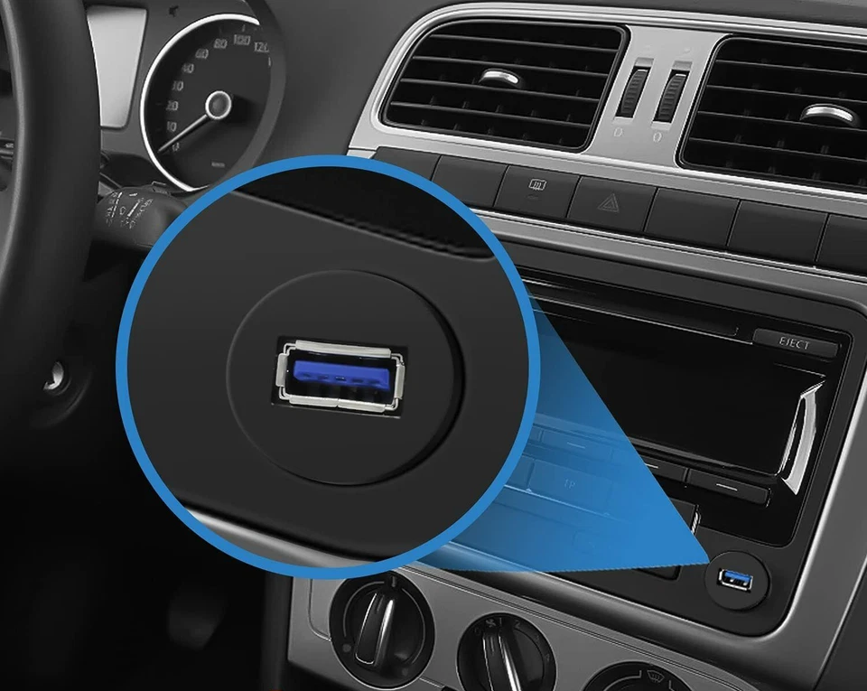 Car Dash Panel AUX Flush Mount, USB 3.0 3ft Male to Female Extension Cable - Image 4 of 4