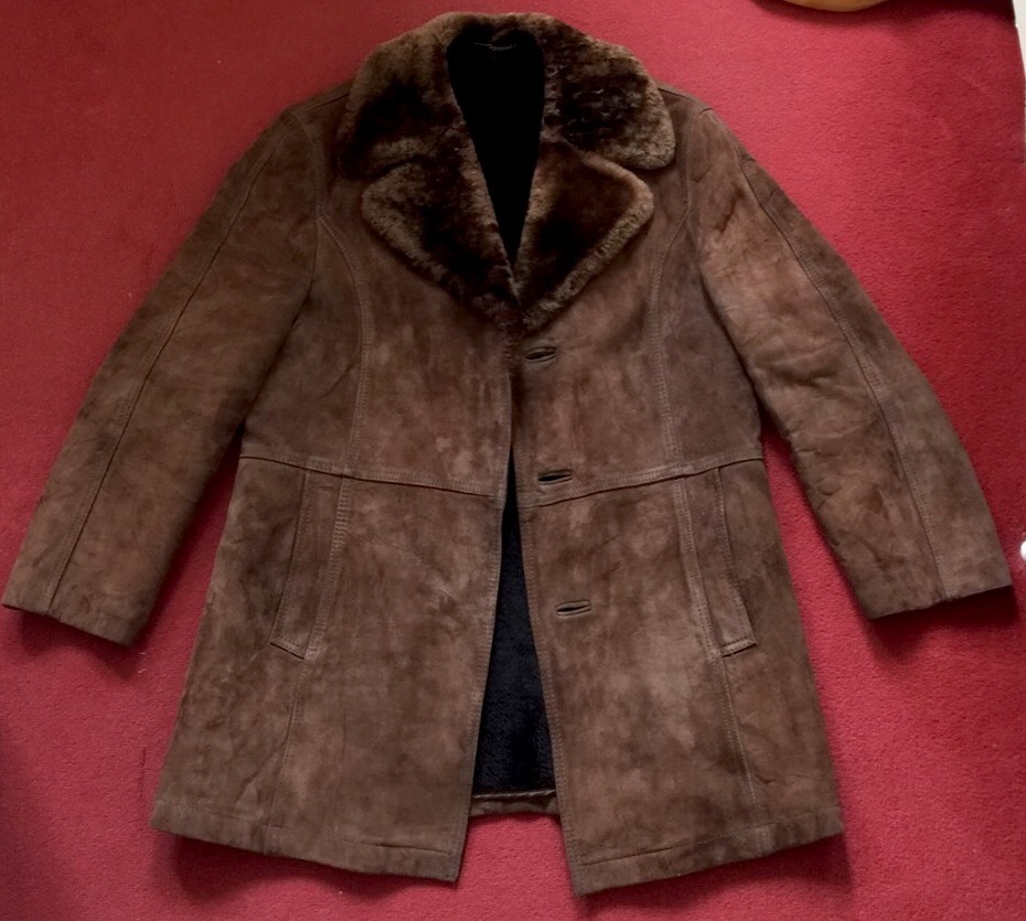 ALTRA Giacca Unisex Vera Pelle di Nave Cappotto In Pelliccia Marrone Pelle di Nave 3 Bottoni