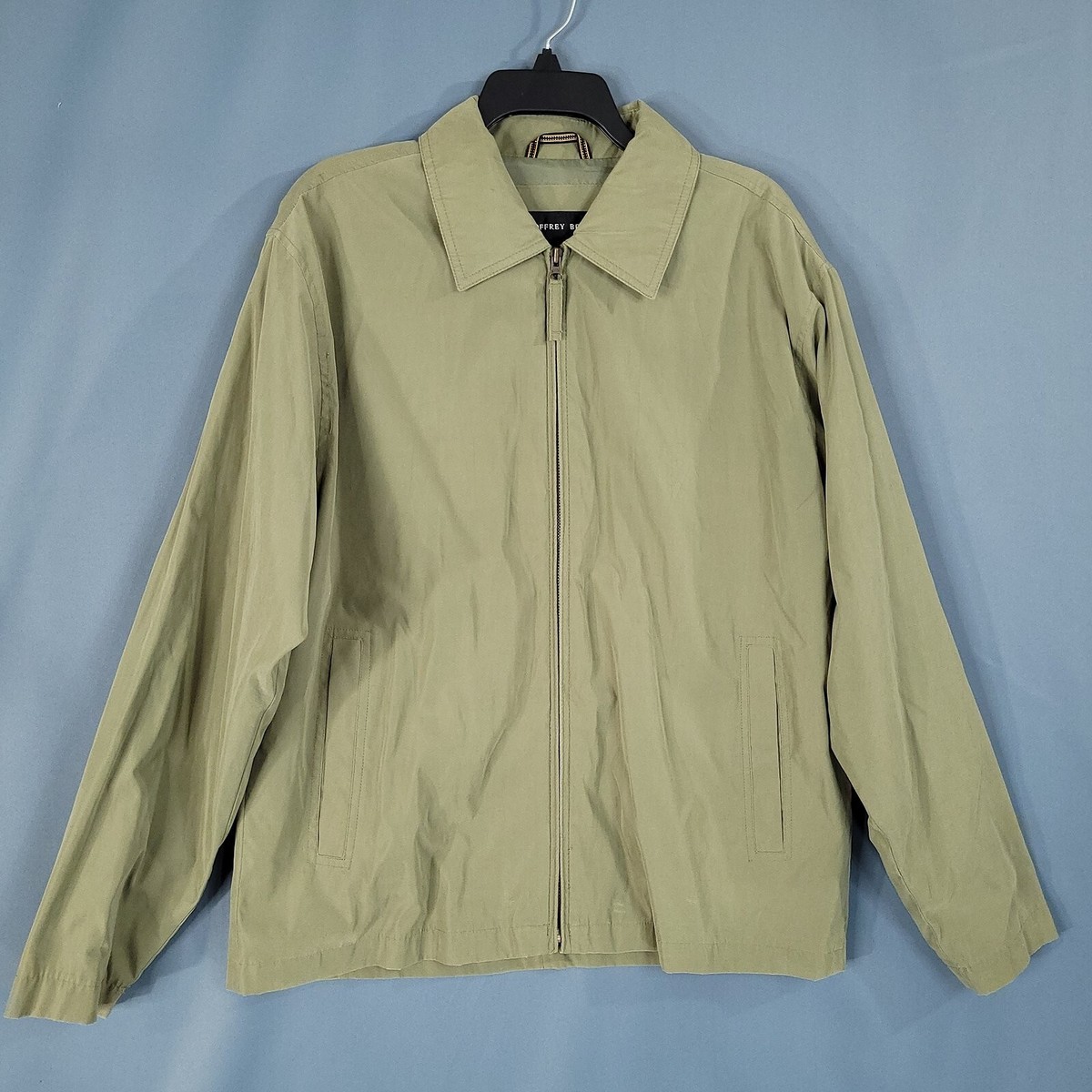 Geoffrey Beene Men's Full Zip Jacket Lined Long Sleeve Green Size