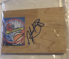 MISTIE BASS Phoenix MERCURY Basketball WNBA Signed Floor Tile 5" x 4"
