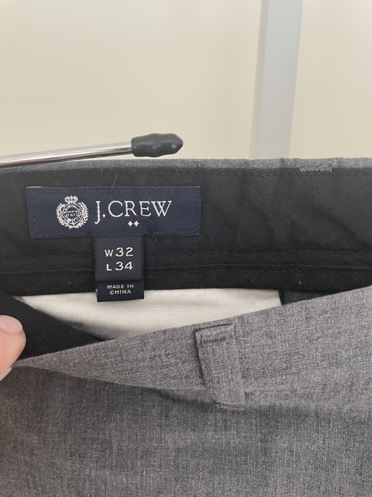 J.Crew Mens Pants Size 32x34 Gray BEDFORD 100 Cotton Chinos Trousers