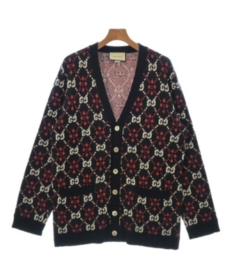 GUCCI Cardigan BlackxRedxWhite(Total pattern) (Approx. M GUCCI Cardigan BlackxRedxWhite(Total pattern) (Approx. M