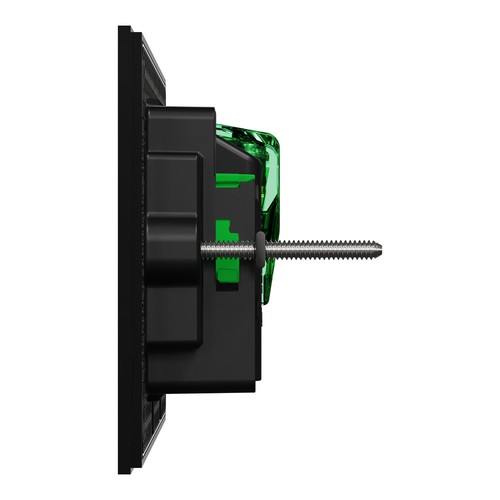 Clipsal Solis T Series Double Powerpoint + Extra Blank Switch Ebony | 1025XUA-EA - Picture 4 of 6