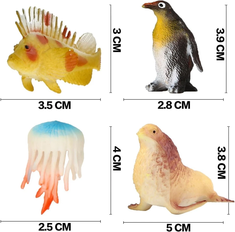 Pack Realista 52 Figuras de Animales Subacuáticos - Ideal para Baño, Regalos y Aprendizaje Foto 4 de 4