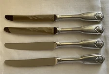Set Of Four TOWLE LONDON SHELL 18/8 Stainless DINNER KNIFE Hollow Handle GERMANY