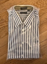 Vintage Dior Button Up Shirt Blue White Pinstripe L BRAND NEW