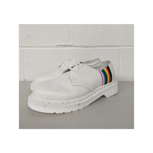 Hommes 4 / Femmes 5 Dr.Martens Original Blanc Pride Ciel Cuir 27522 aw004 Oxford