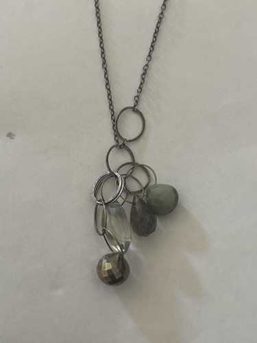 Mashka Hand Made Designer Sterling Silver Necklace with stone accents - Picture 3 of 5