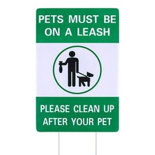 Clean Up After Your Dog Sign - 8"X12" No Poop and Pee Sign With Metal Stakes,...