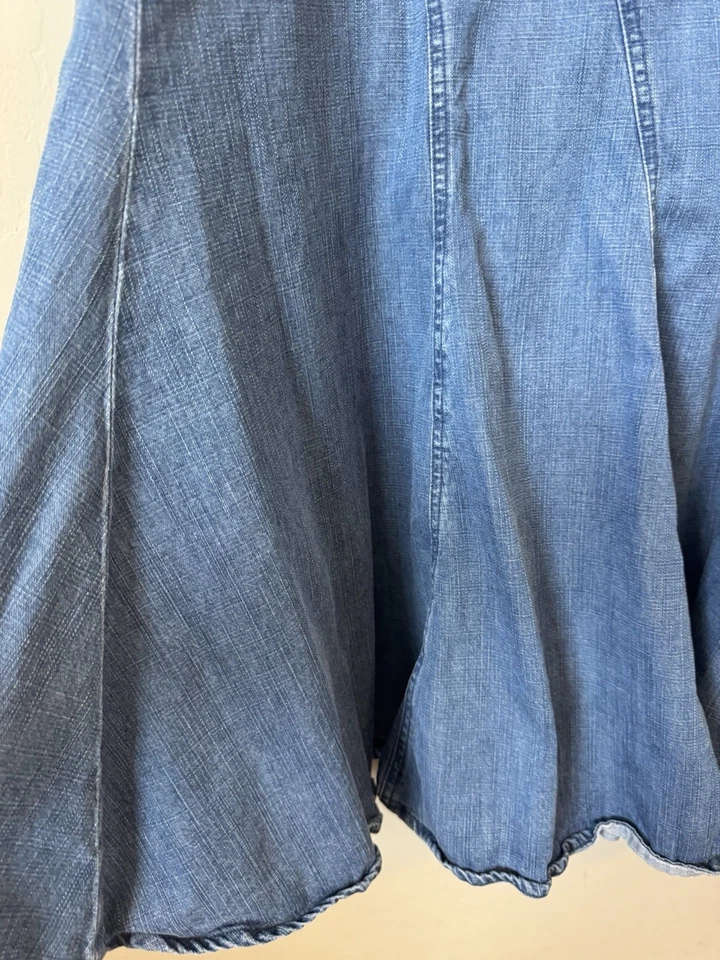 Maxi Falda Denim Asimétrica Coldwater Creek X Grande Festival Western Rodeo Playa Foto 3 de 4