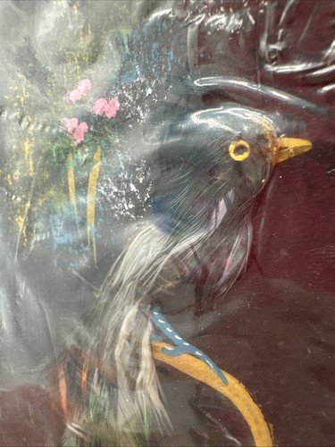 Vintage Mexican Feather Wall Art Bird 4x7 - Picture 4 of 10